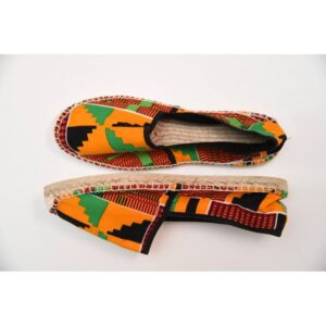 Espadrilles Artisanales en Tissu Kente - Modèle Soleil d'Afrique